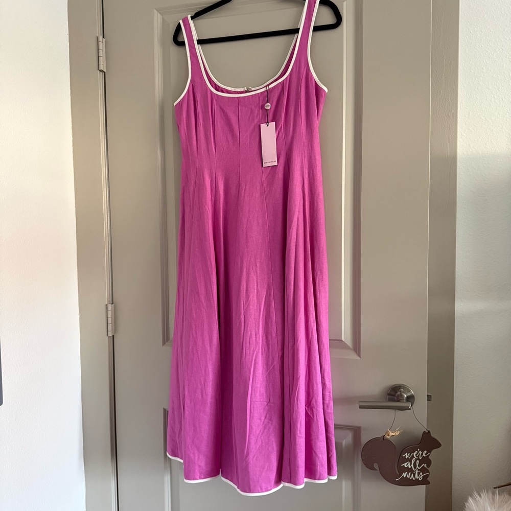 Sz 8 - NWT- Avec Les Filles Contrast Edge fit and flare dress with pockets - Picture 2 of 8